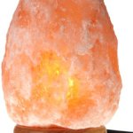 Natural Air Purifying Himalayan Salt Lamp with Neem Wood Base, Bulb and Dimmer switch